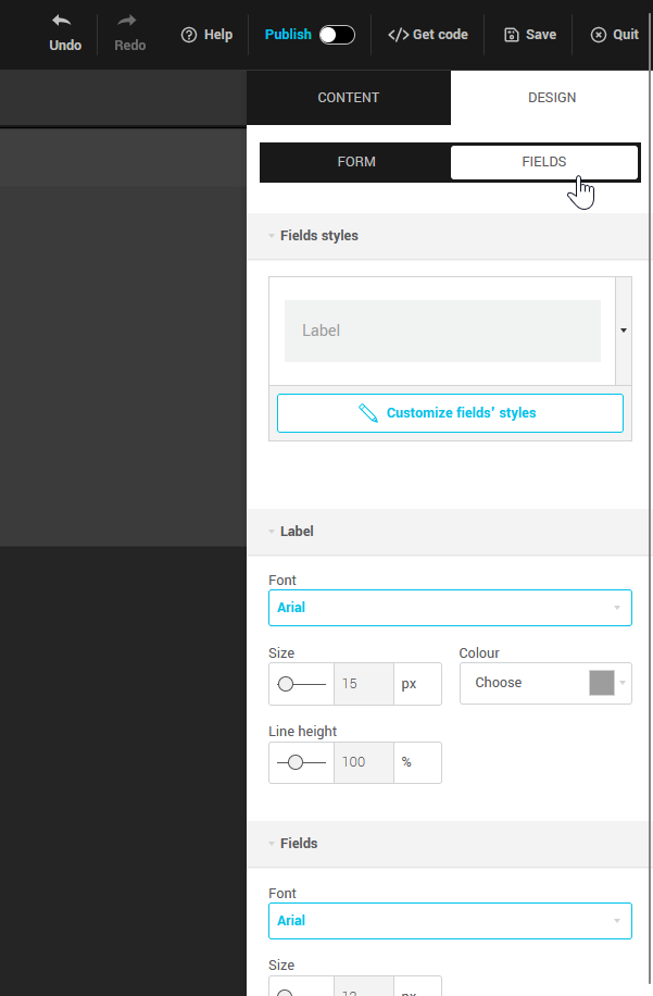 Edit fields formatting